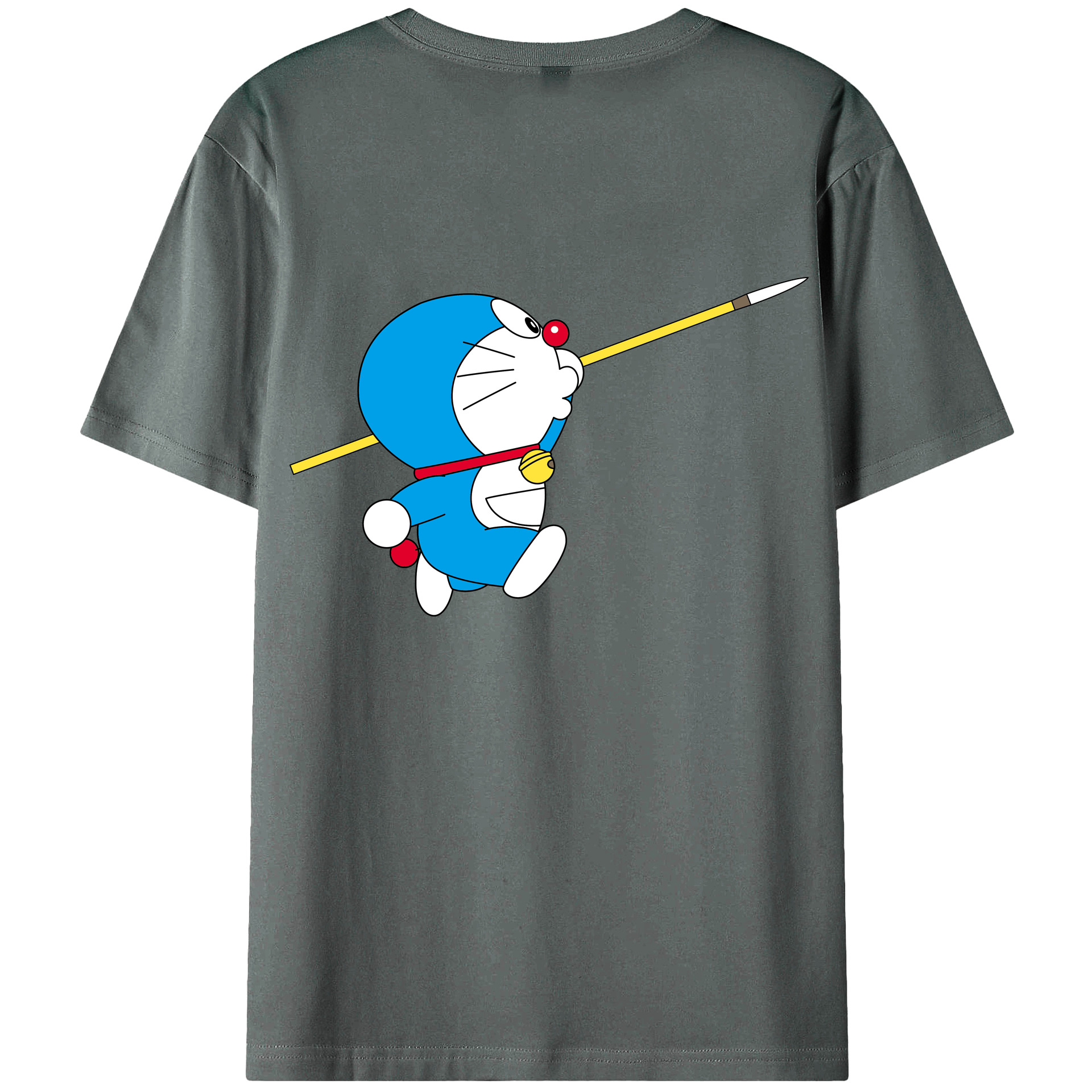 （画像用） ドラえもん Doraemon 綿100％ メンズ半袖Tシャツ（バックプリント） 通気性